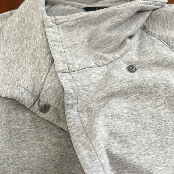 Soma Size Large Gray Heather Knit Jacket Snap Closure Long Sleeves Pockets - Picture 8 of 9